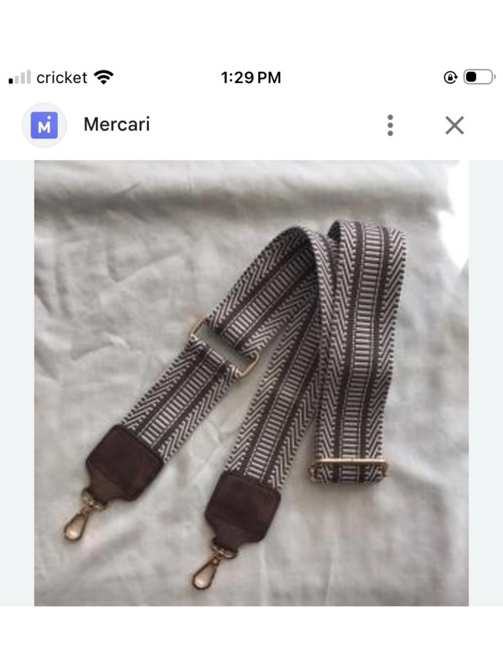 Adjustable Brown & Cream Patterned Guitar-Style Bag Strap